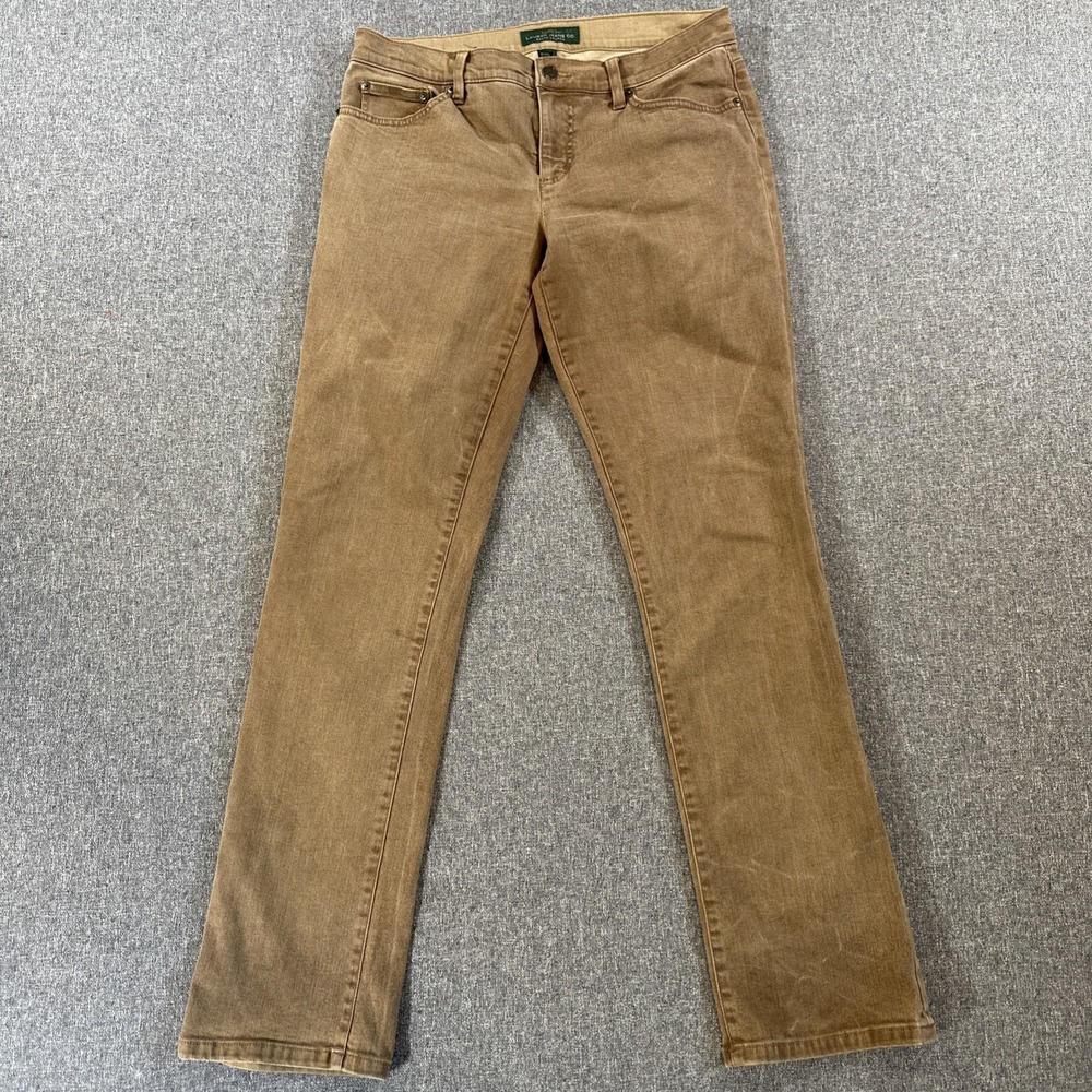 Lauren Jeans Co Ralph Lauren Modern Straight Brown Jeans Womens Size‎ 8